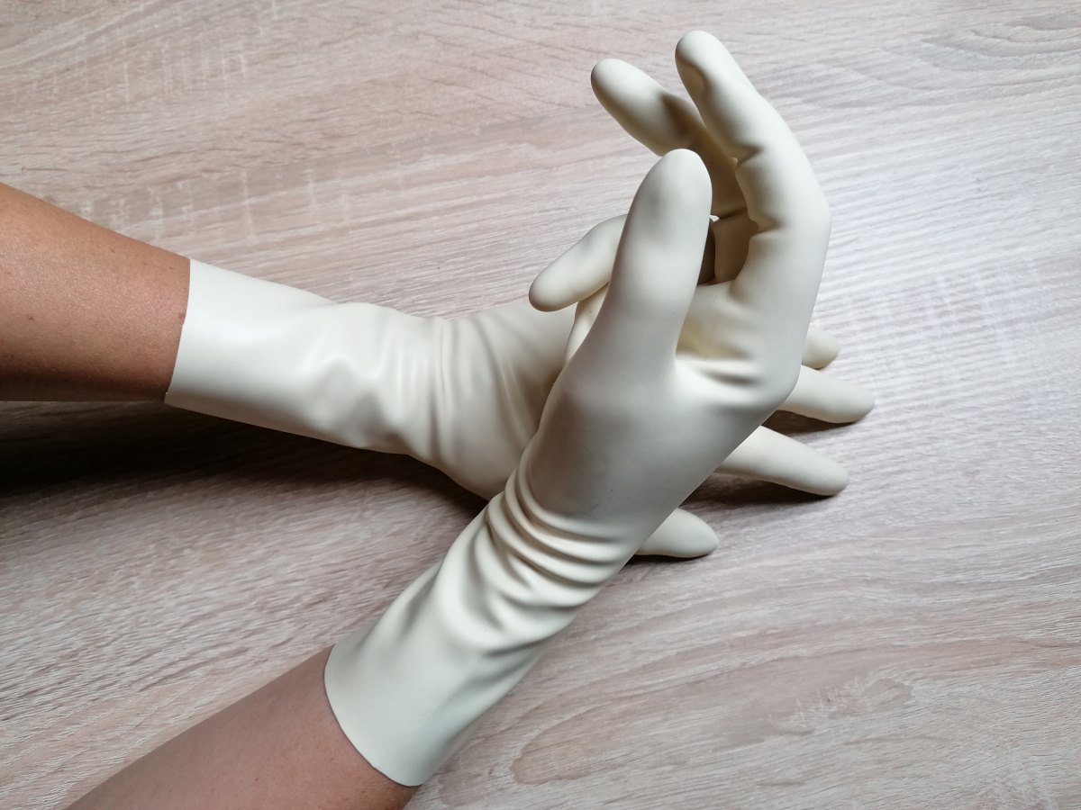 White Latex Gloves 1 Alexa Feet Gloves
